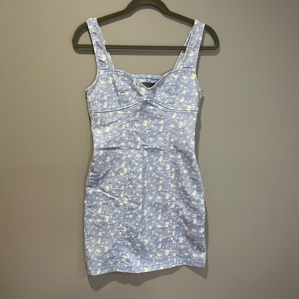 Forever 21 Blue Floral Dress - Picture 2 of 4
